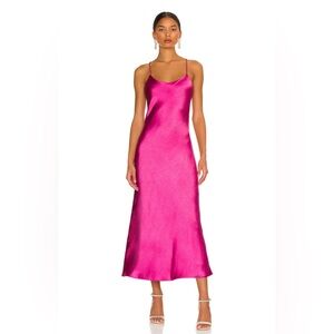 NWT Revolve Line & Dot Makena Midi Dress in Magenta size SMALL